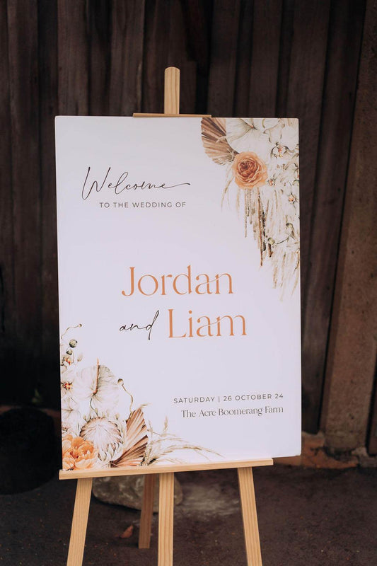Elegant Wedding Signage for Jordan & Liam’s Timeless Celebration