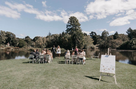 An Elegant Custom Welcome Sign for Hope & Kamron’s Intimate Wedding