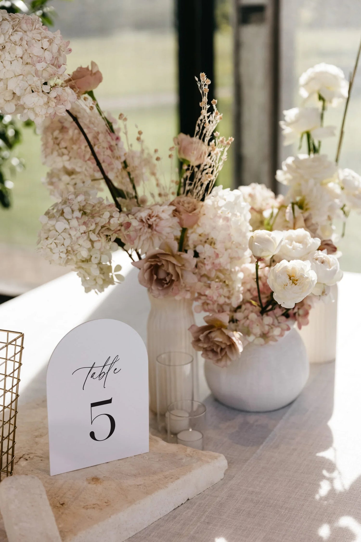 Arched table number by Wedding Signs Australia