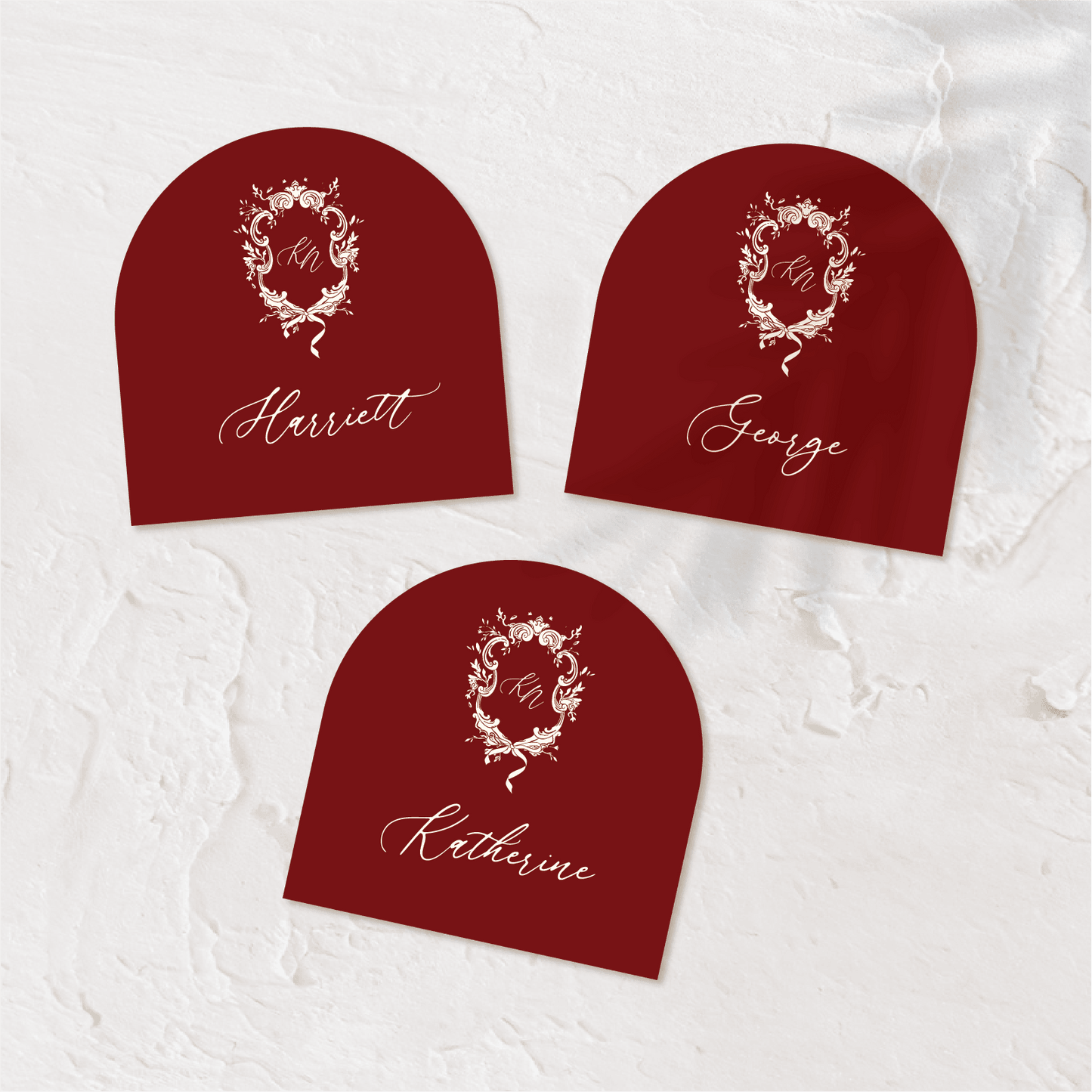 Acrylic Coaster Place Cards - Victorian Style