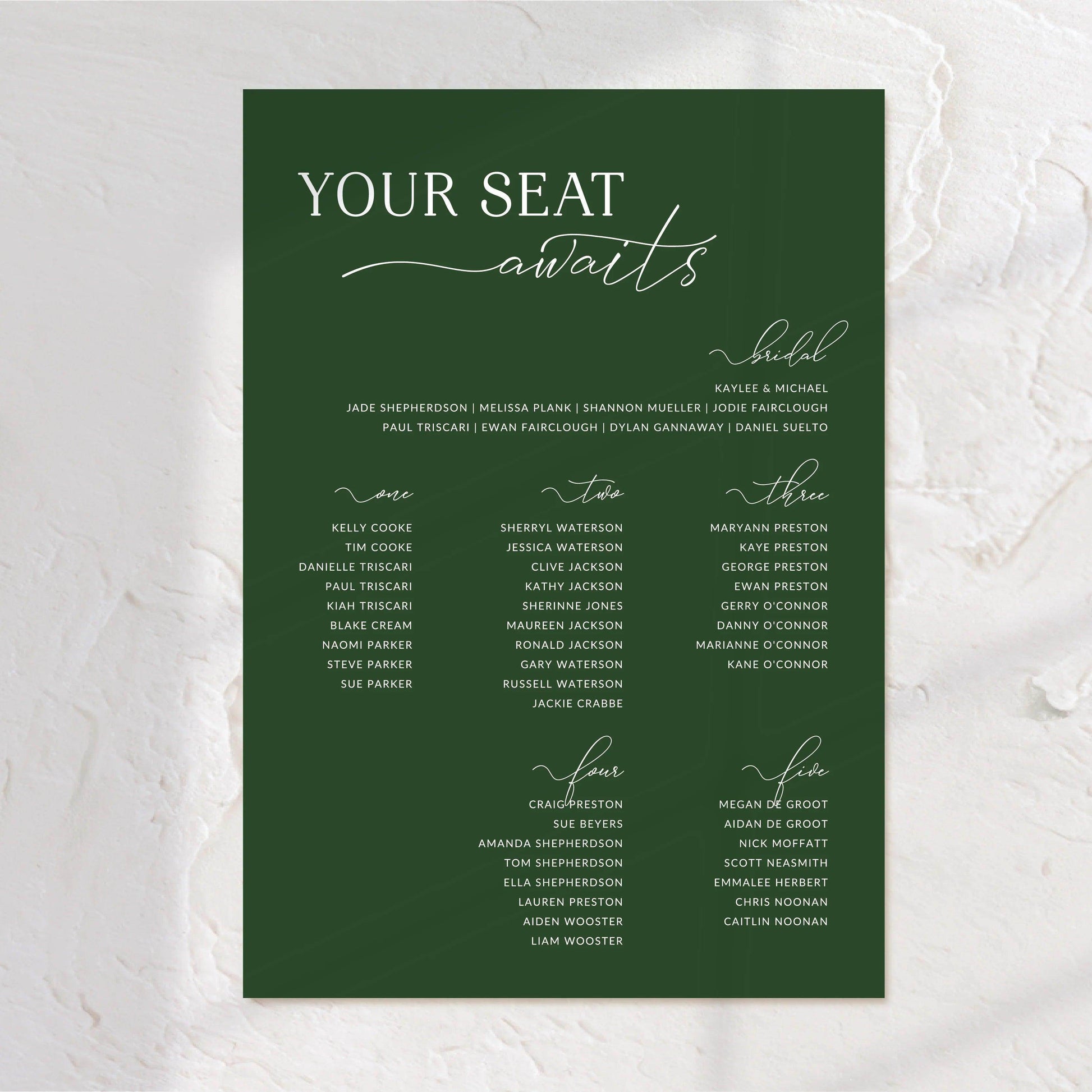 Chic Seating Chart - Rebecca - Wedding Signs