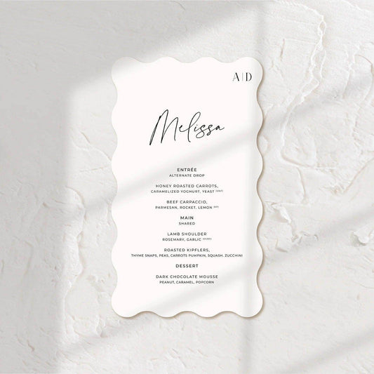 Chic Wedding Menu - Ariana - 3 - Wedding Signs