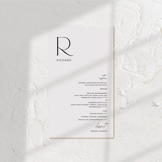 Chic Wedding Menu - Jessica 3 - Wedding Signs