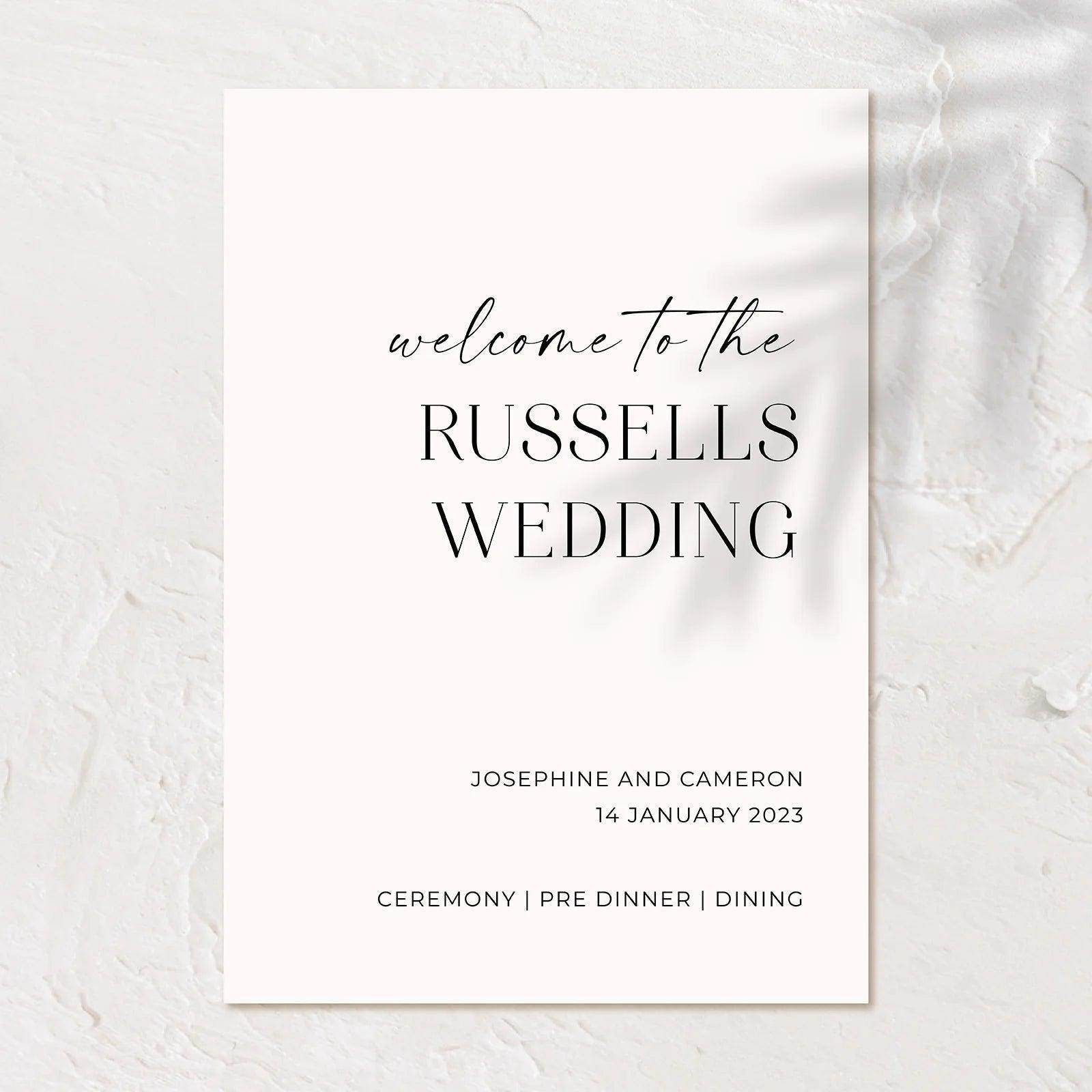Chic Wedding Welcome Sign - Josephine 4 - Wedding Signs