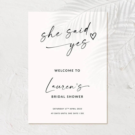 Classic Bridal Shower Welcome Sign - Josephine 4 - Wedding Signs