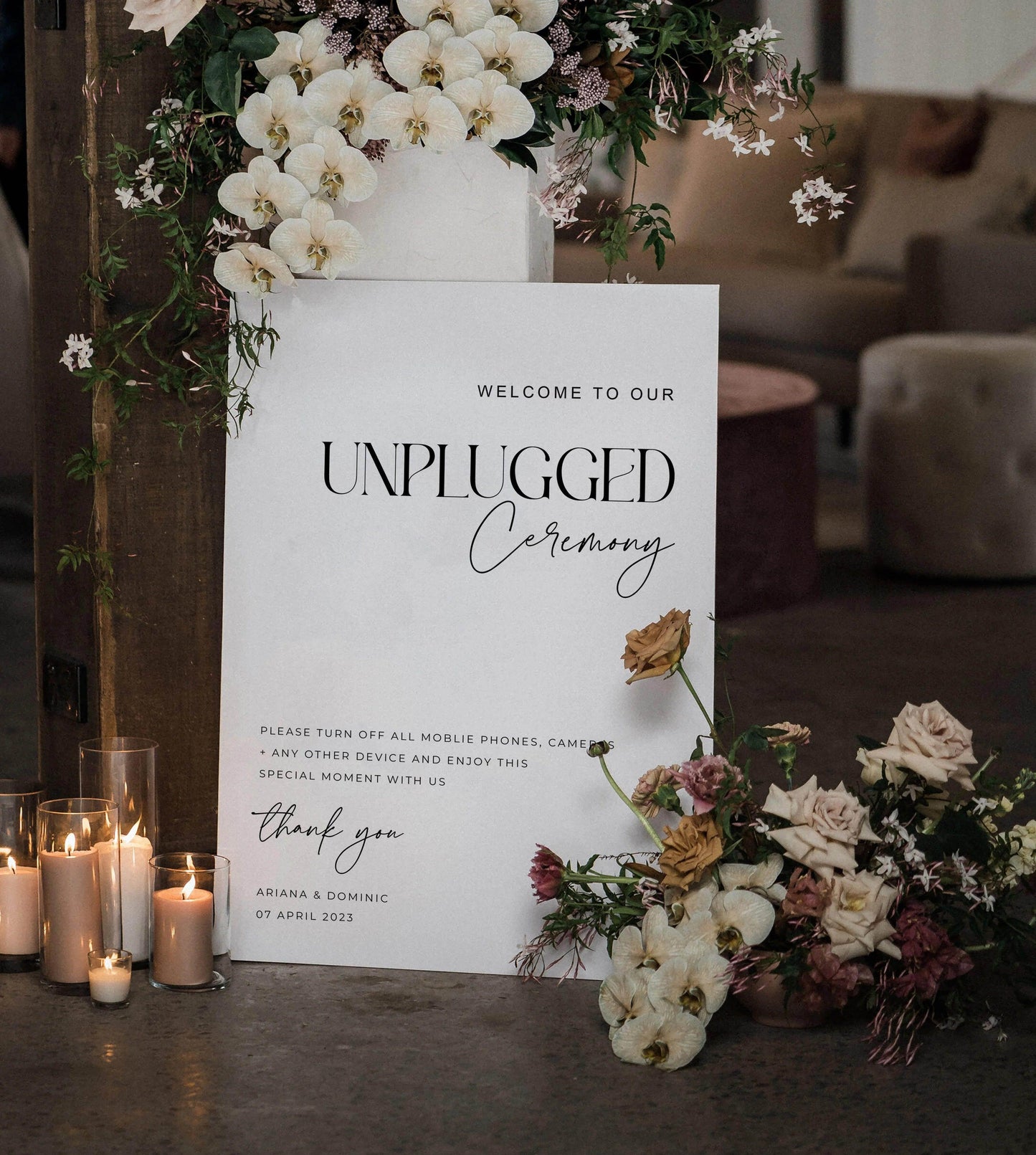 Classic Unplugged Wedding Sign - Ariana 1 - Wedding Signs