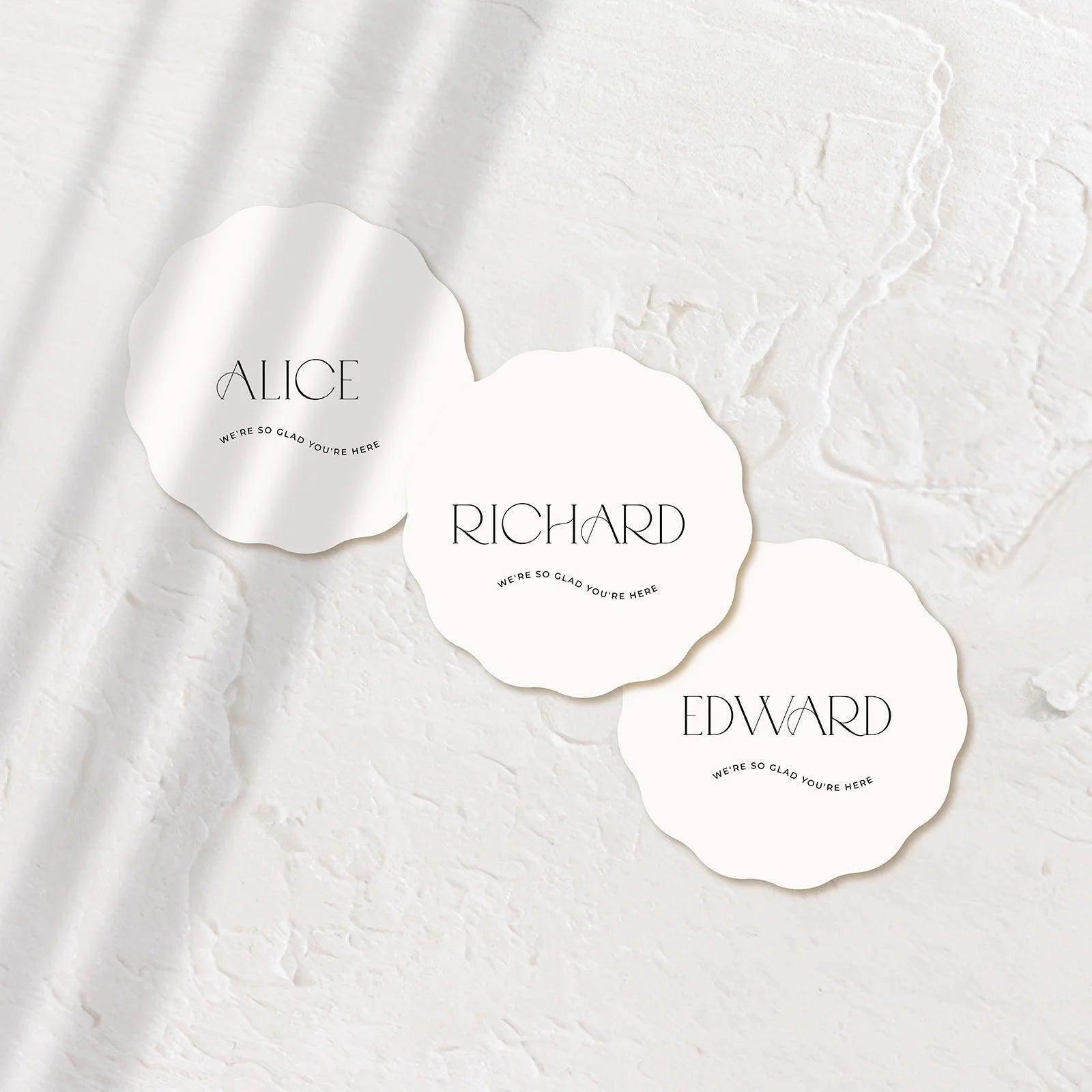Elegant Acrylic Coasters - Jessica 2 - Wedding Signs