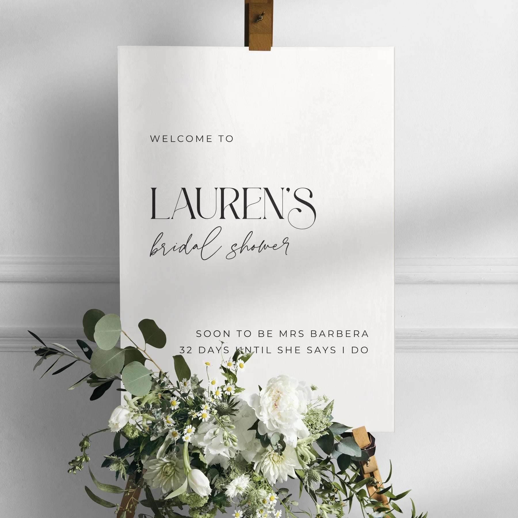 Elegant Bridal Shower Welcome Sign - Ariana 2 - Wedding Signs