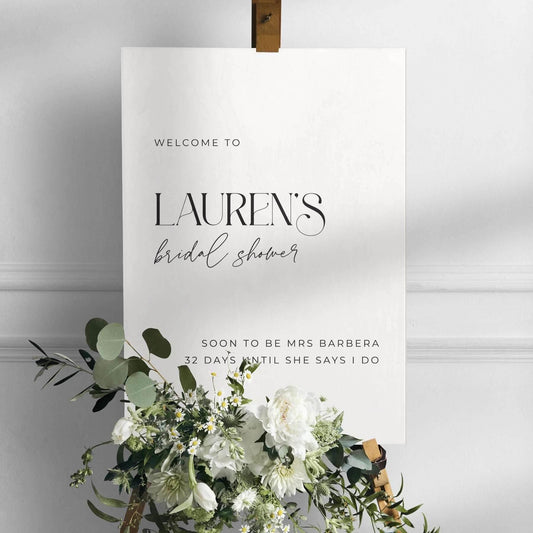 Elegant Bridal Shower Welcome Sign - Ariana 2 - Wedding Signs