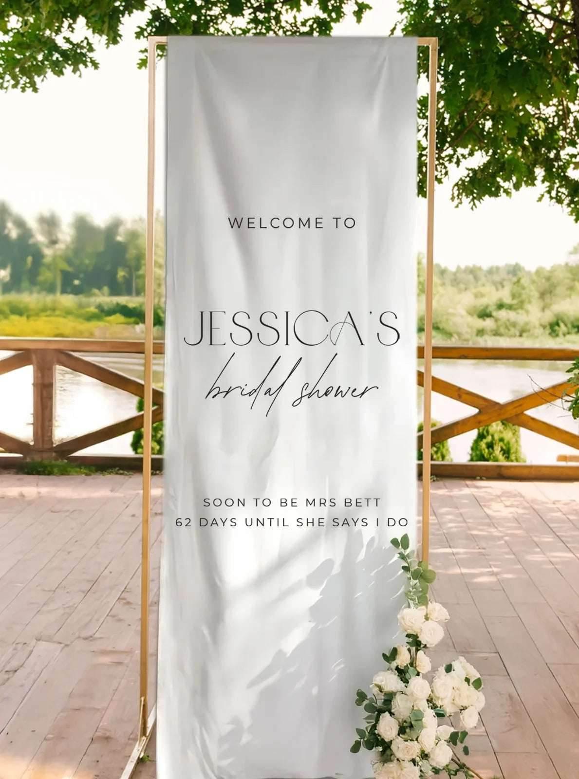 Elegant Bridal Shower Welcome Sign - Jessica 2 - Wedding Signs