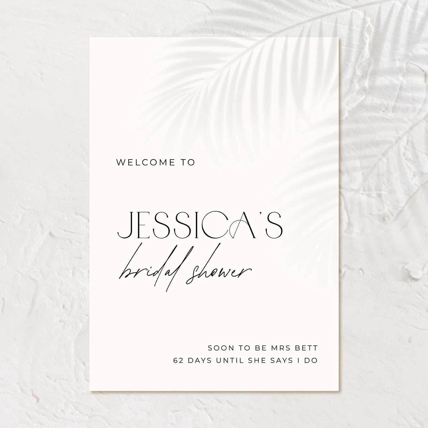 Elegant Bridal Shower Welcome Sign - Jessica 2 - Wedding Signs