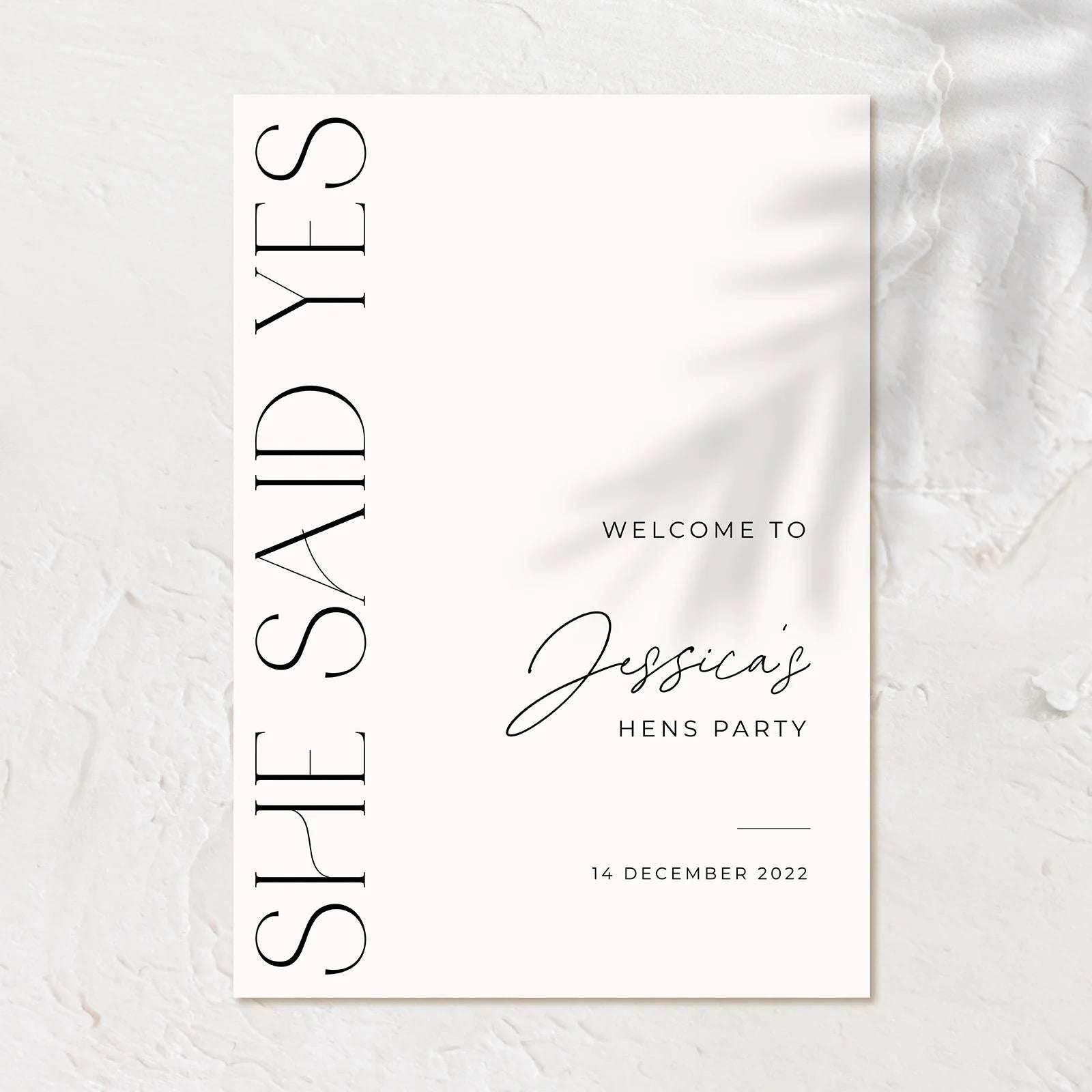 Elegant Bridal Shower Welcome Sign - Jessica 3 - Wedding Signs