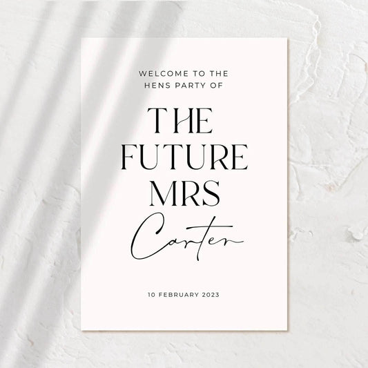 Elegant hens party Welcome Sign - Chloe 1 - Wedding Signs