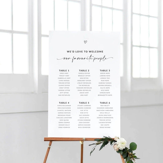 Elegant Seating Chart - Amy - Wedding Signs