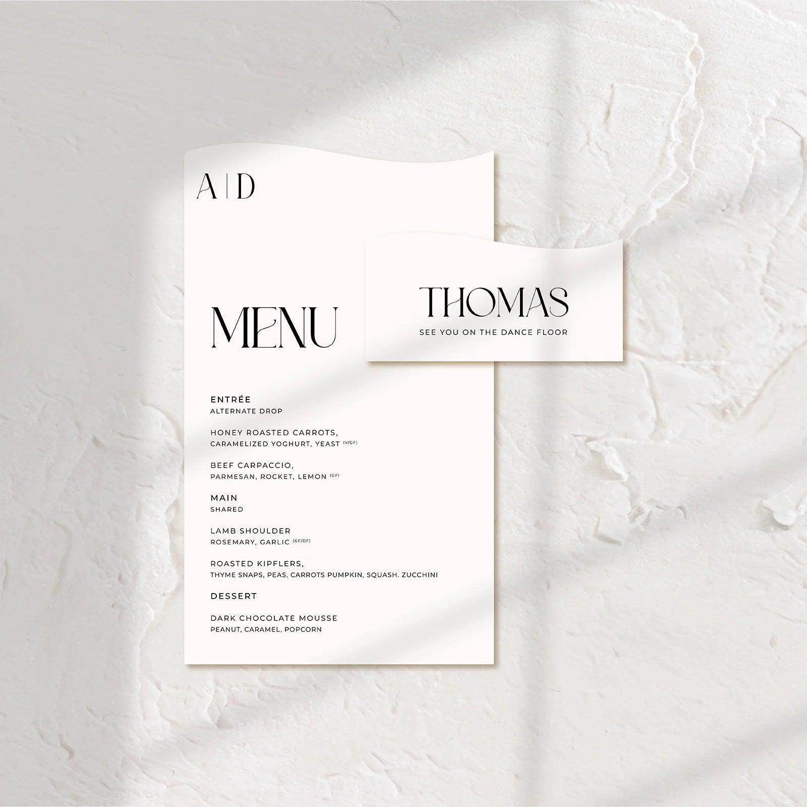 Elegant Wedding Menu - Ariana - 1 - Wedding Signs