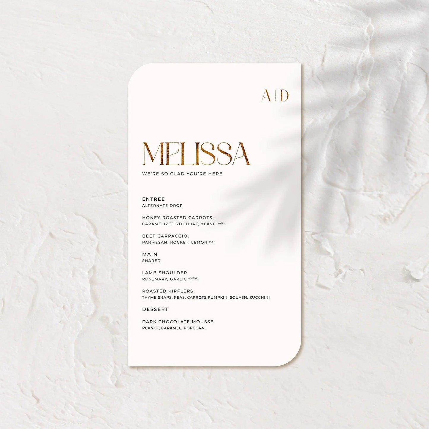 Elegant Wedding Menu - Ariana - 1 - Wedding Signs