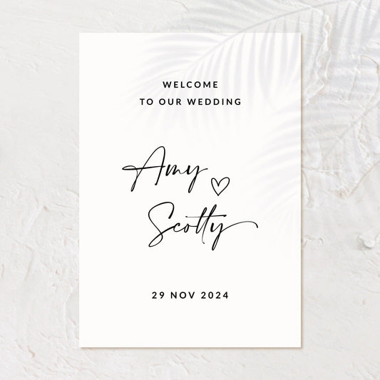 Elegant Welcome Sign - Amy - Wedding Signs