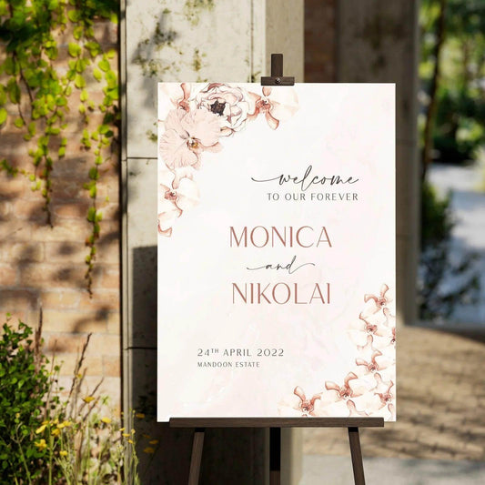 Elegant Welcome Sign - Monica - Wedding Signs
