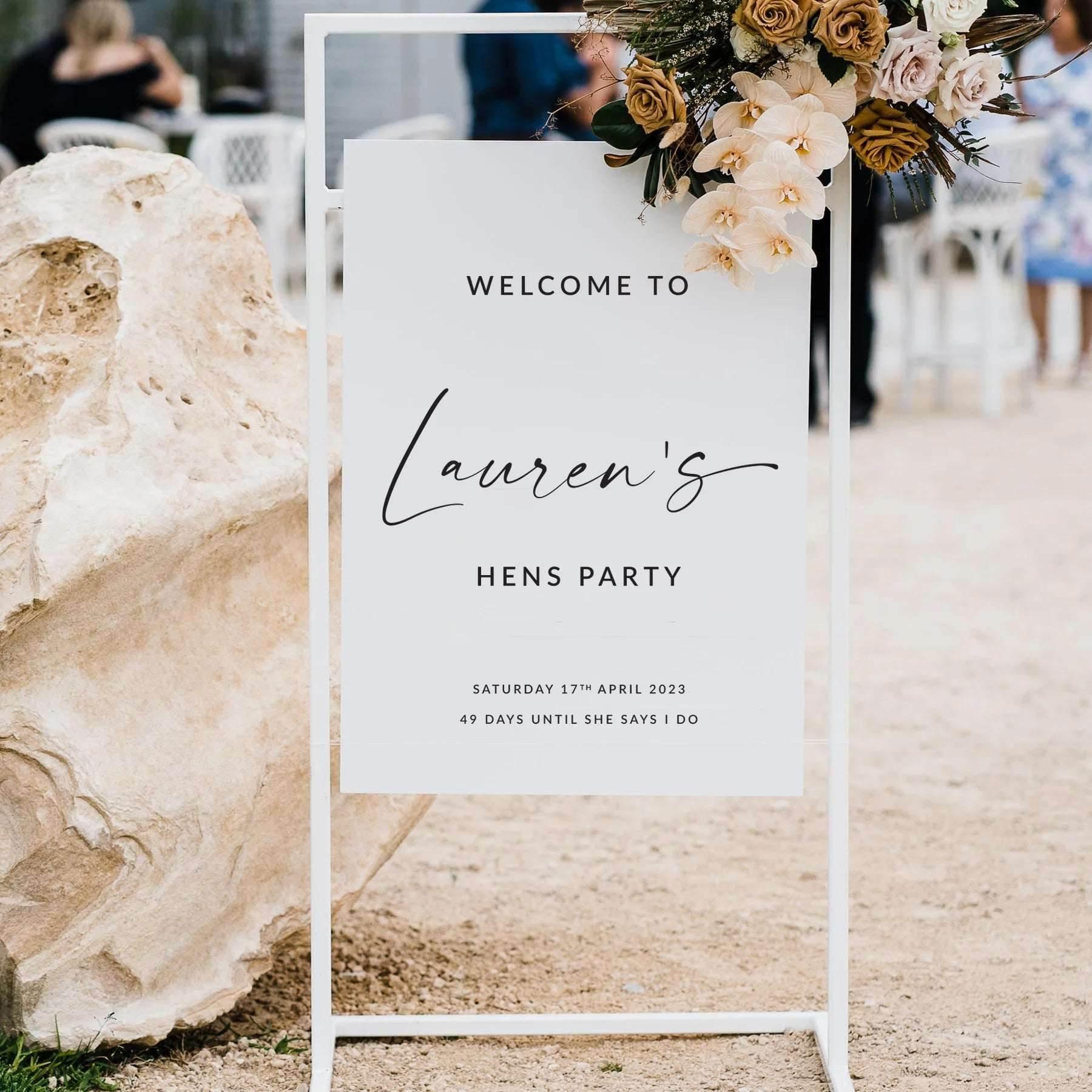 Hens Party Sign - Josephine 2 - Wedding Signs