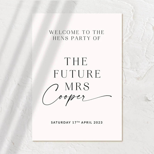 Hens Party Welcome Sign - Josephine 1 - Wedding Signs