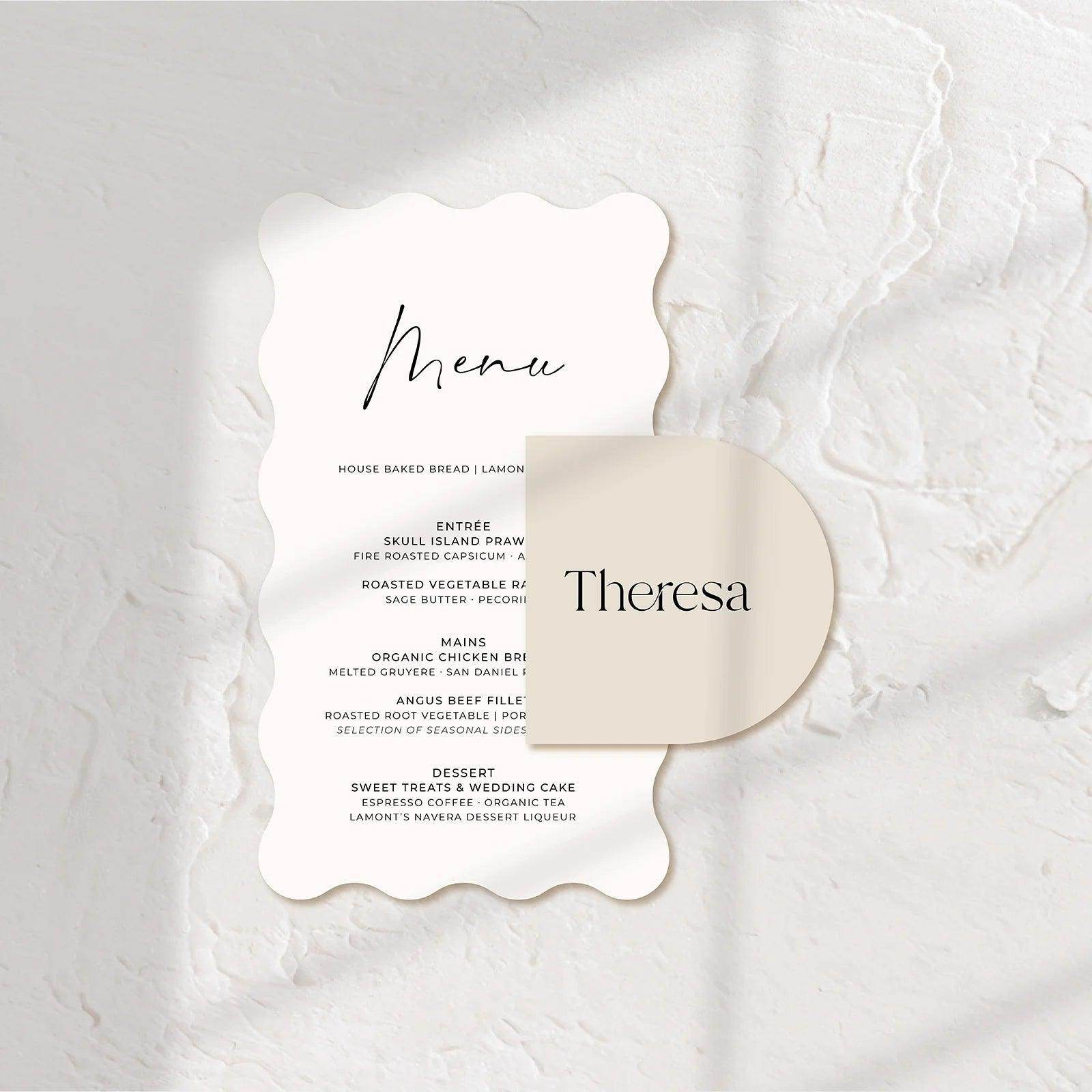 Lovely Wedding Menu - Chloe 5 - Wedding Signs