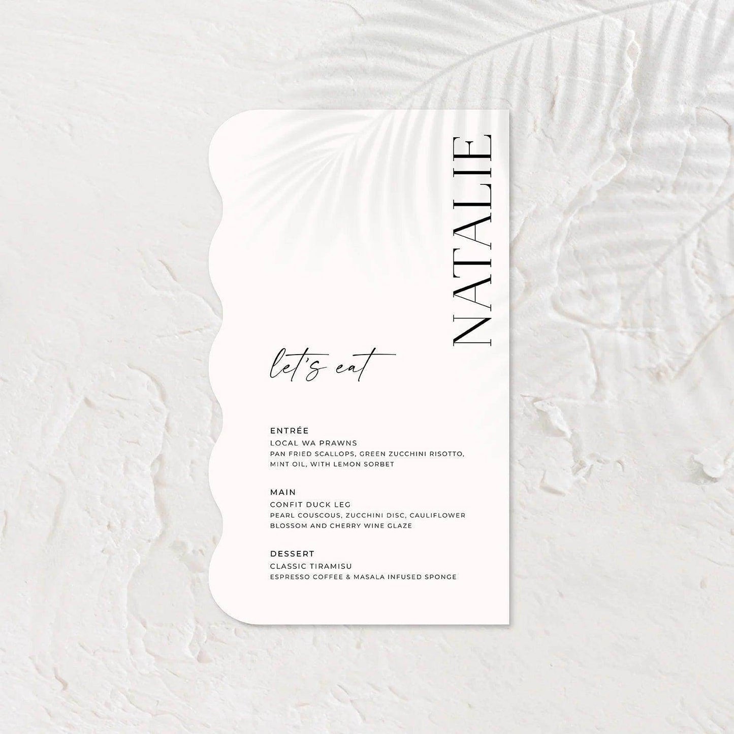 Lovely Wedding Menu - Josephine 5 - Wedding Signs