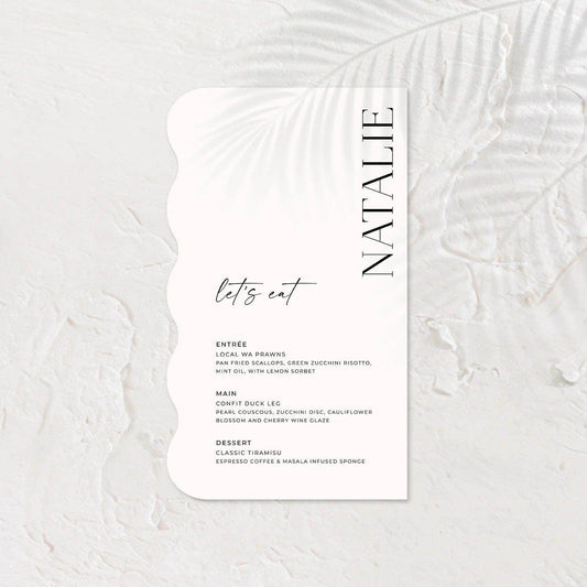 Lovely Wedding Menu - Josephine 5 - Wedding Signs