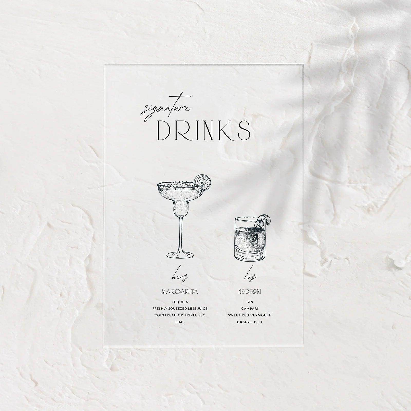 Luxe Bar Sign - Jessica 2 - Wedding Signs