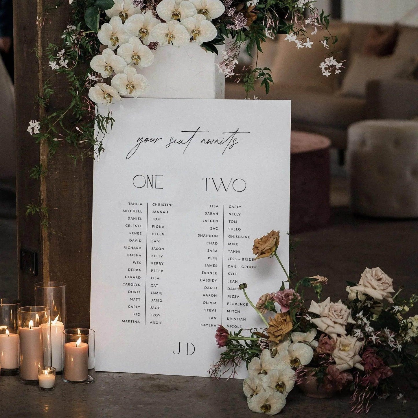 Minimalist Seating Chart - Jessica 1 - Wedding Signs