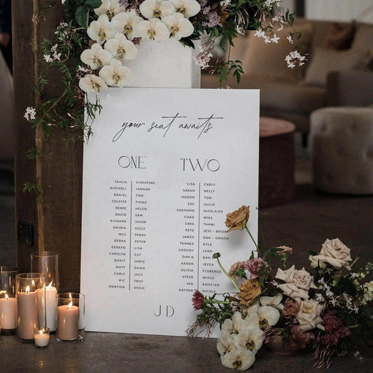 Minimalist Seating Chart - Jessica 1 - Wedding Signs