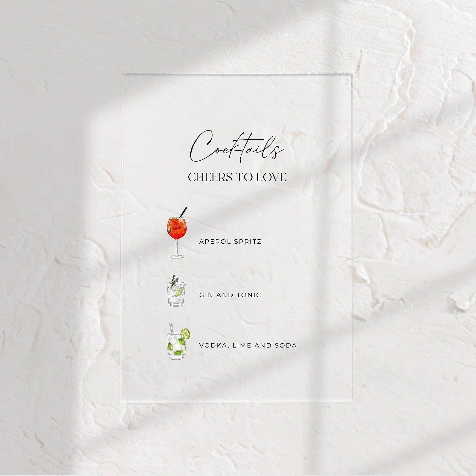 Modern Bar Sign - Chloe 1 - Wedding Signs
