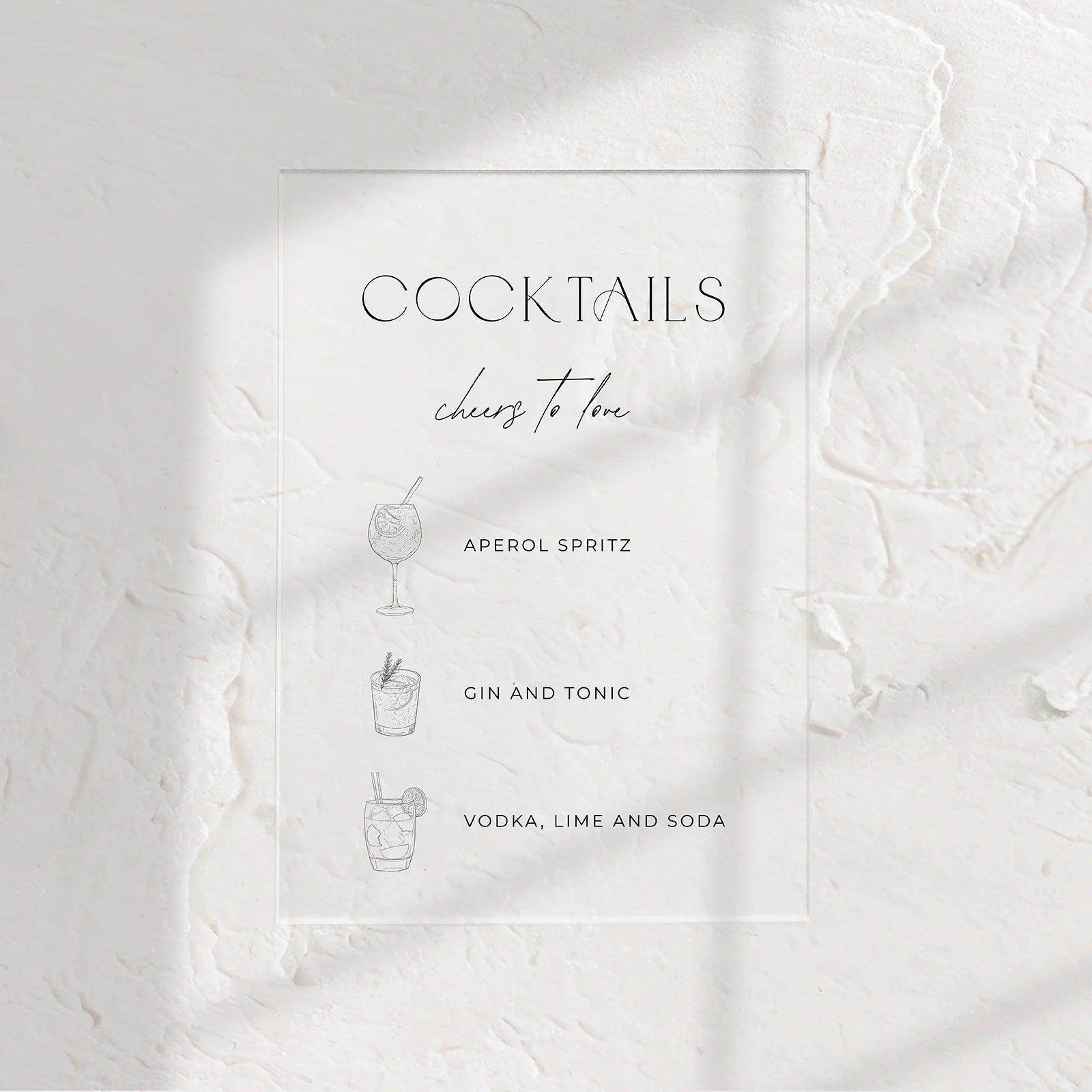 Modern Bar Sign - Jessica 1 - Wedding Signs