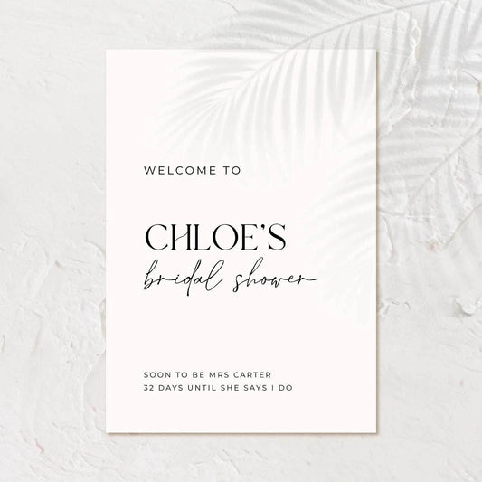 Modern Bridal Shower Welcome Sign - Chloe 2 - Wedding Signs