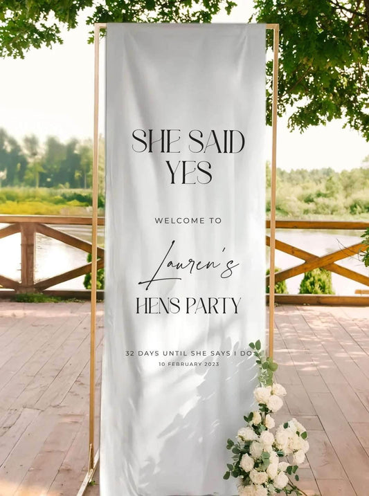 Modern hens party Welcome Sign - Ariana 3 - Wedding Signs
