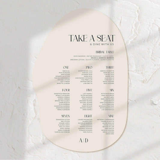Modern Seating Chart - Ariana 4 - Wedding Signs