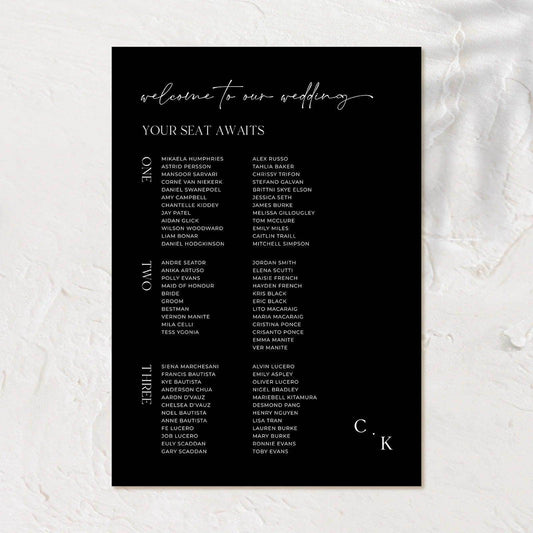 Modern Seating Chart - Chloe 2 - Wedding Signs