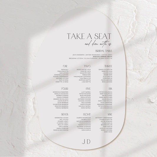 Modern Seating Chart - Jessica 4 - Wedding Signs
