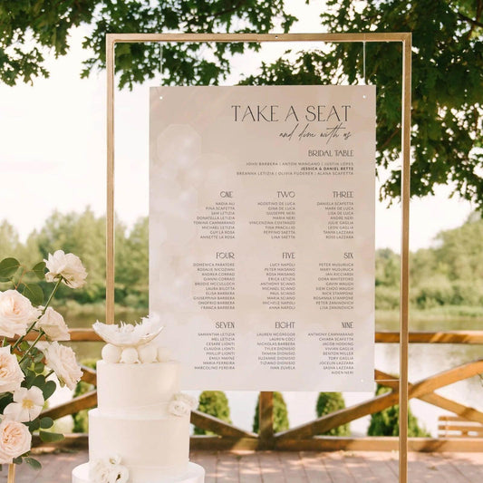 Modern Seating Chart - Jessica 4 - Wedding Signs