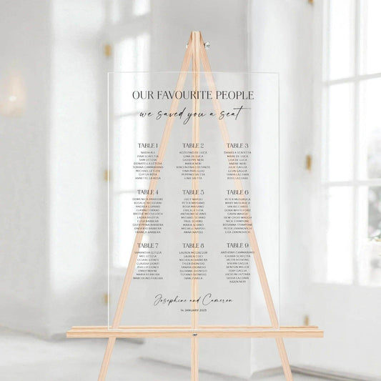 Modern Seating Chart - Josephine 2 - Wedding Signs