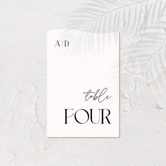 Modern Table Numbers - Ariana 3 - Wedding Signs