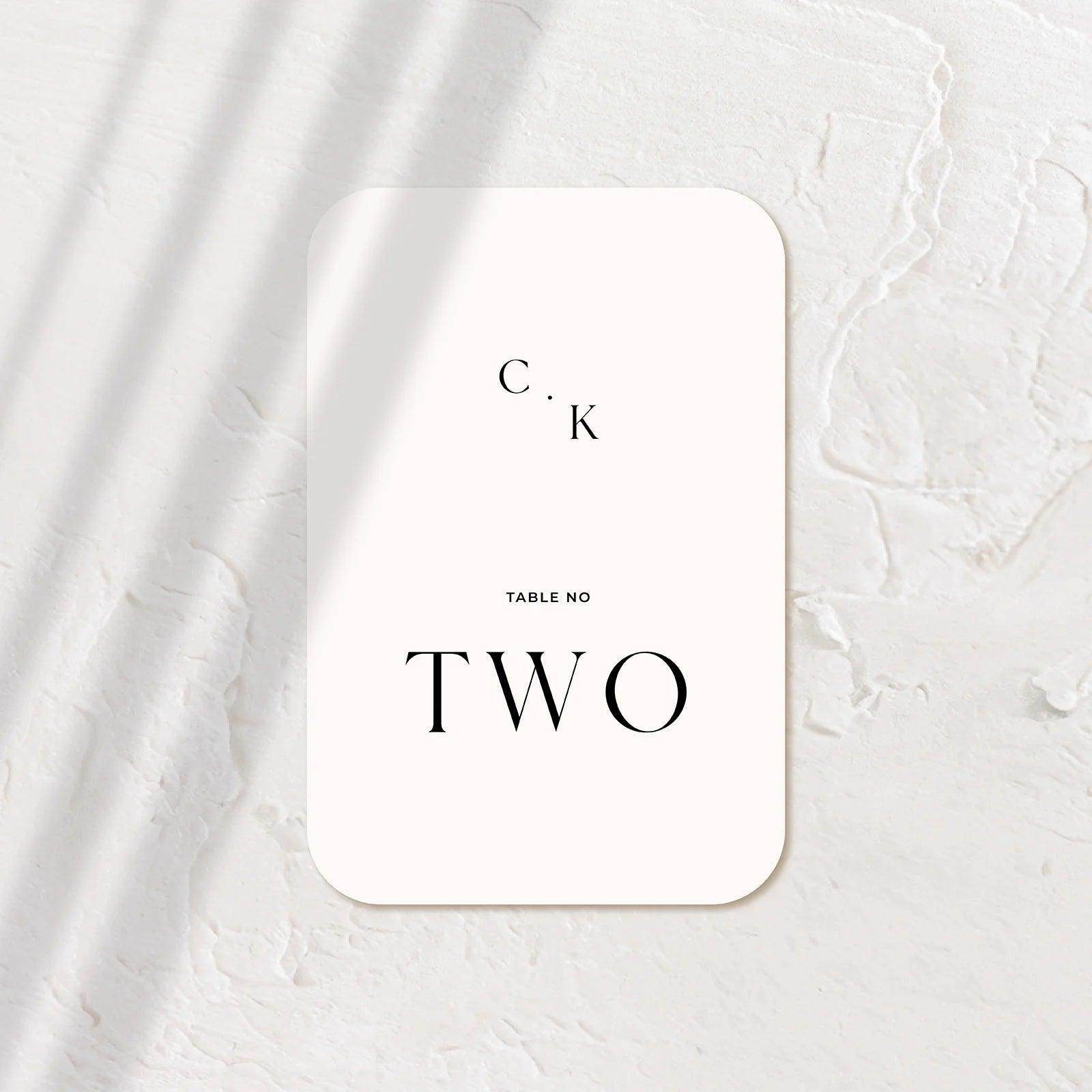 Modern Table Numbers - Chloe 1 - Wedding Signs