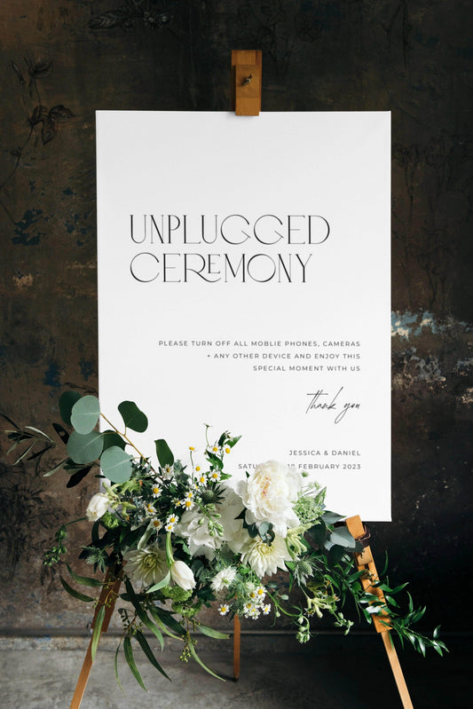 Modern Unplugged Wedding Sign - Jessica 1 - Wedding Signs