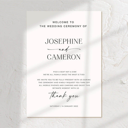 Modern Unplugged Wedding Sign - Josephine 3 - Wedding Signs