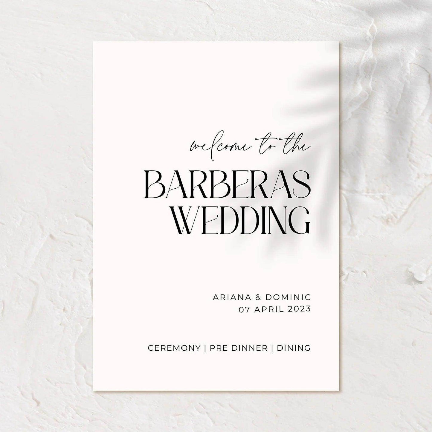 Modern Welcome Sign - Ariana 4 - Wedding Signs