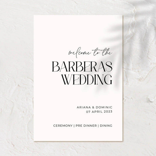 Modern Welcome Sign - Ariana 4 - Wedding Signs