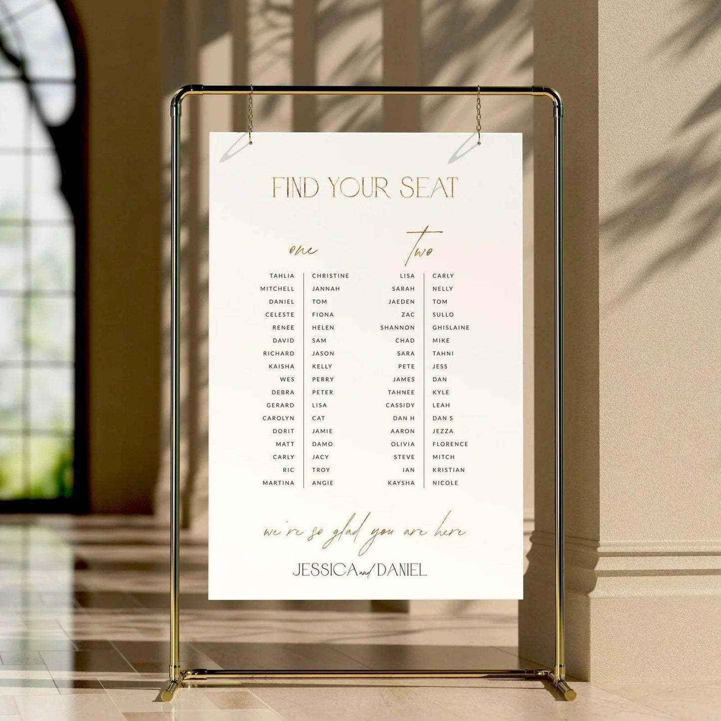 Personalised Seating Chart - Jessica 2 - Wedding Signs