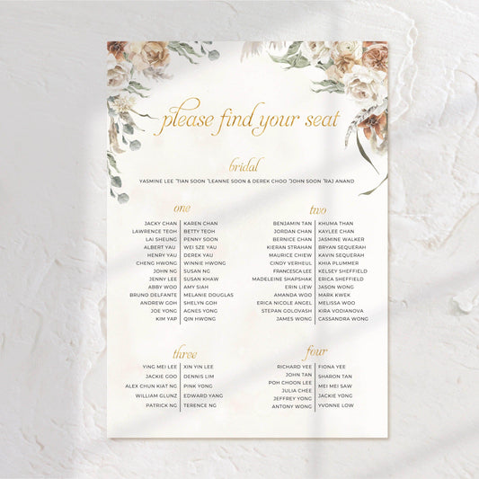 Rustic Seating Chart - Leanne - Wedding Signs