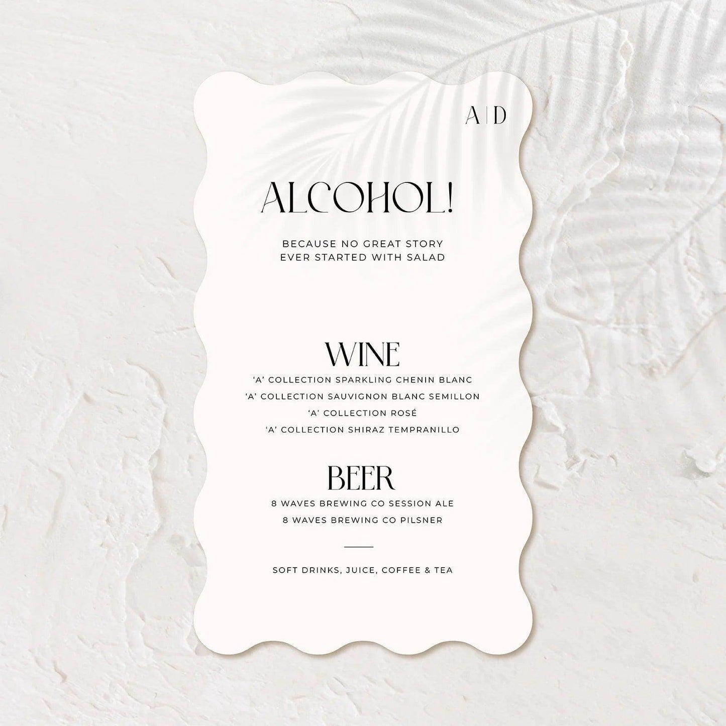 Sophisticated Bar Sign - Ariana 4 - Wedding Signs
