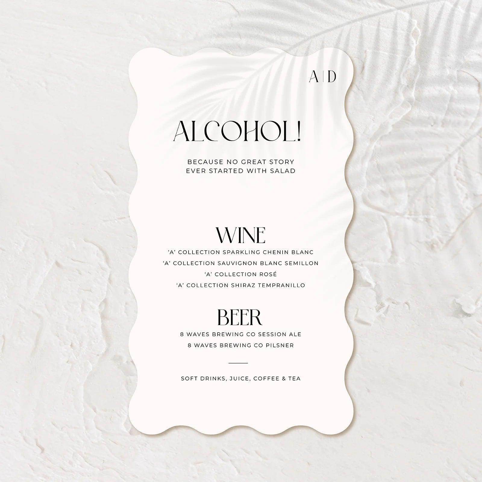 Sophisticated Bar Sign - Ariana 4 - Wedding Signs