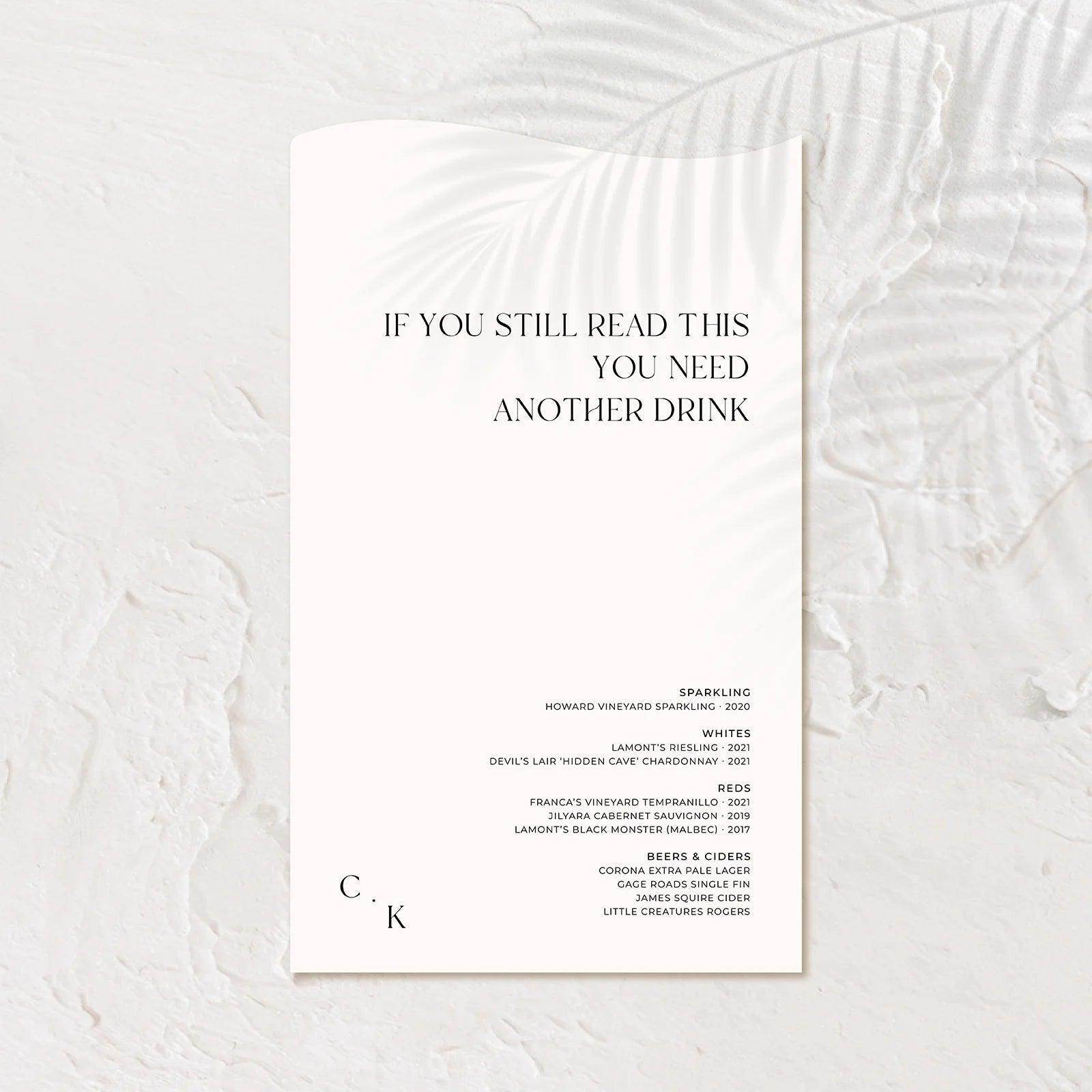 Sophisticated Bar Sign - Chloe 4 - Wedding Signs